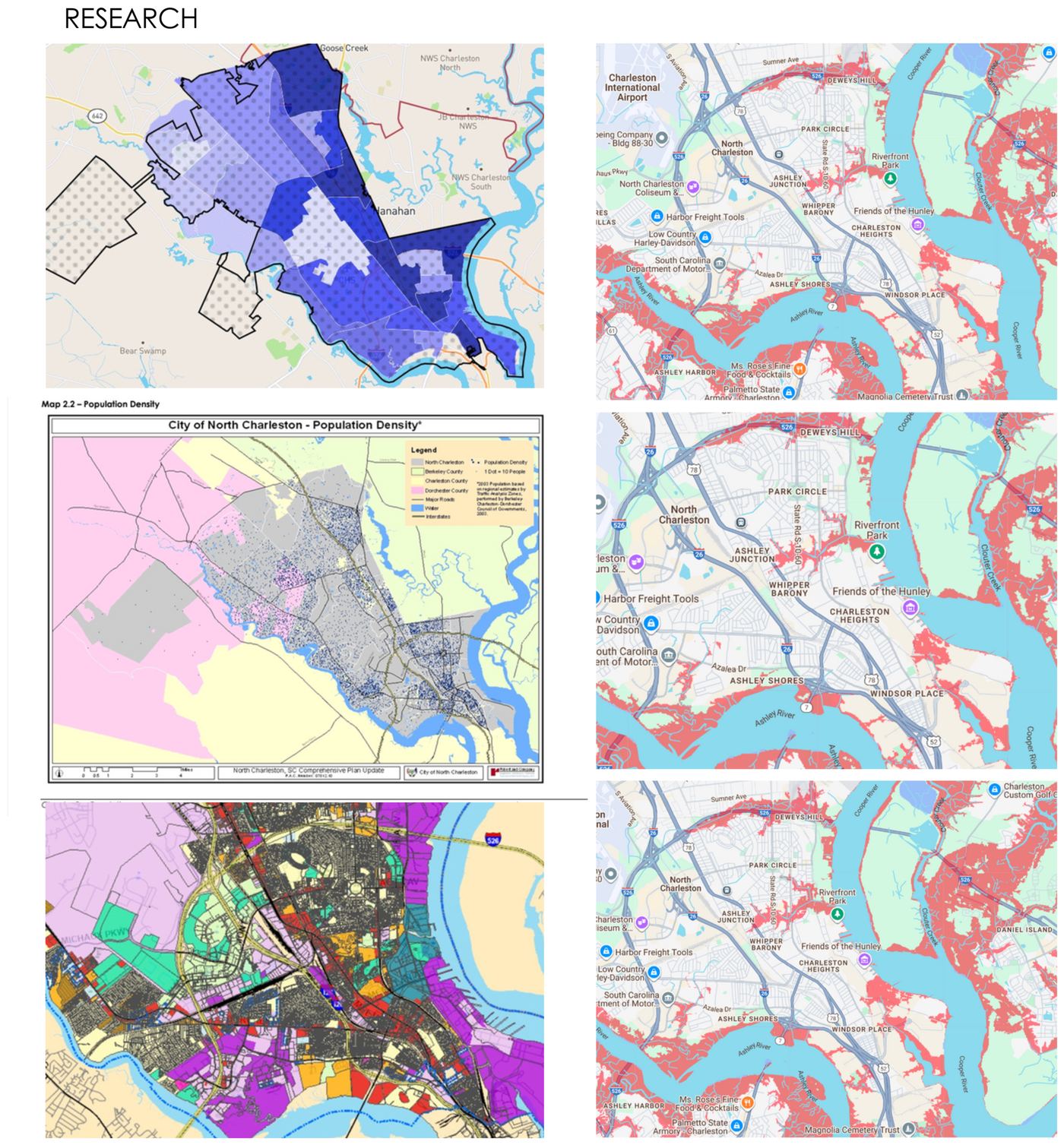Population density, zoning and flood extent research